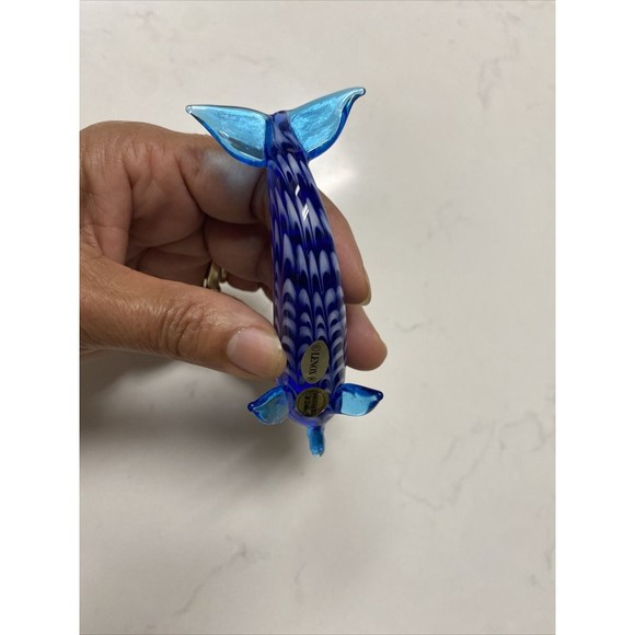 Lenox Blown glass Hand Made Blue dolphin Figurine -Art Glass - Picture 9 of 12